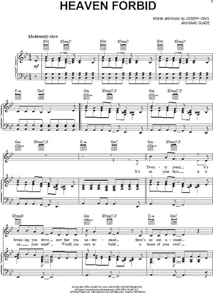 open zoom image for Heaven Forbid - Piano/Vocal/Guitar, New, Main
