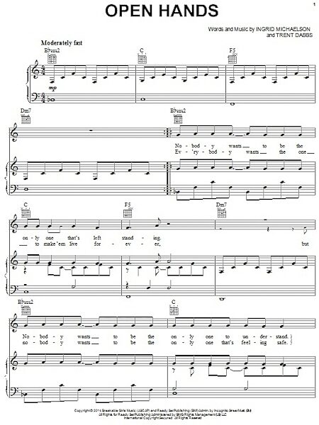 open zoom image for Open Hands - Piano/Vocal/Guitar, New, Main