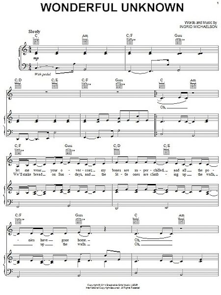 open zoom image for Wonderful Unknown - Piano/Vocal/Guitar, New, Main
