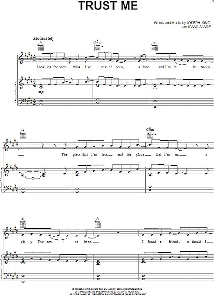 open zoom image for Trust Me - Piano/Vocal/Guitar, New, Main