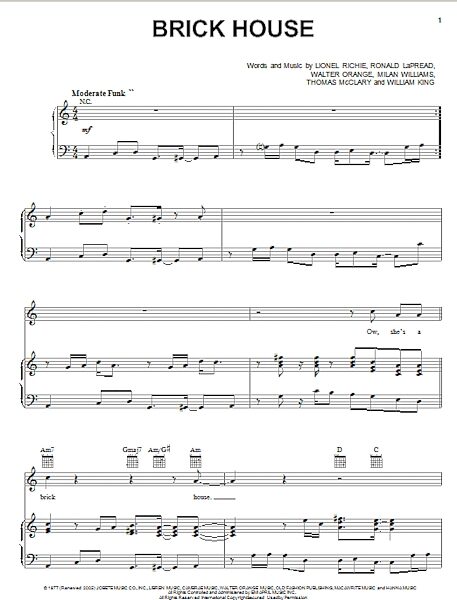 open zoom image for Brick House - Piano/Vocal/Guitar, New, Main