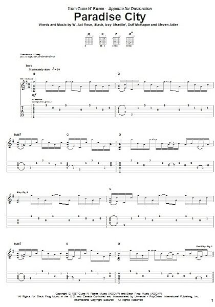 open zoom image for Paradise City - Guitar TAB, New, Main