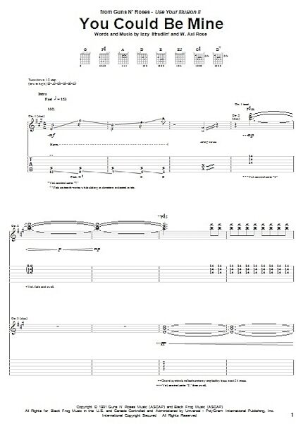 open zoom image for You Could Be Mine - Guitar TAB, New, Main