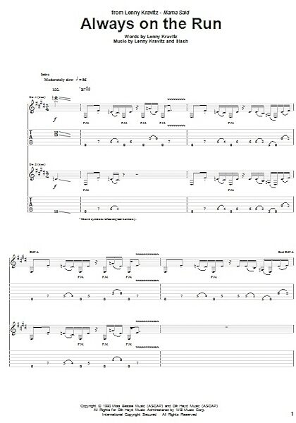 open zoom image for Always On The Run - Guitar TAB, New, Main