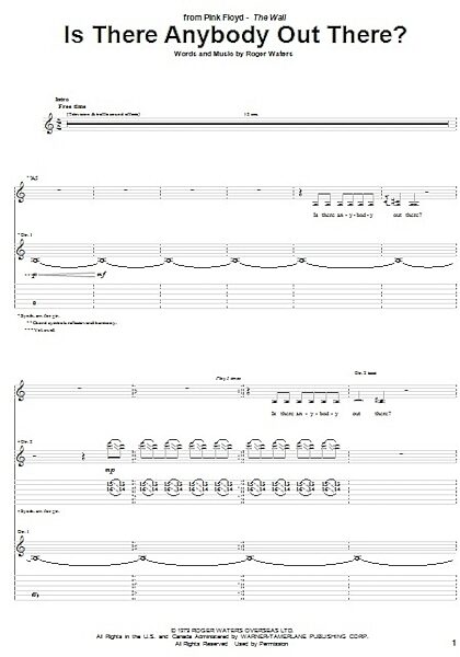 open zoom image for Is There Anybody Out There? - Guitar TAB, New, Main