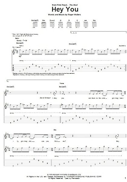 open zoom image for Hey You - Guitar TAB, New, Main