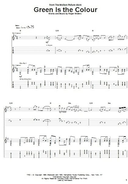 open zoom image for Green Is The Colour - Guitar TAB, New, Main