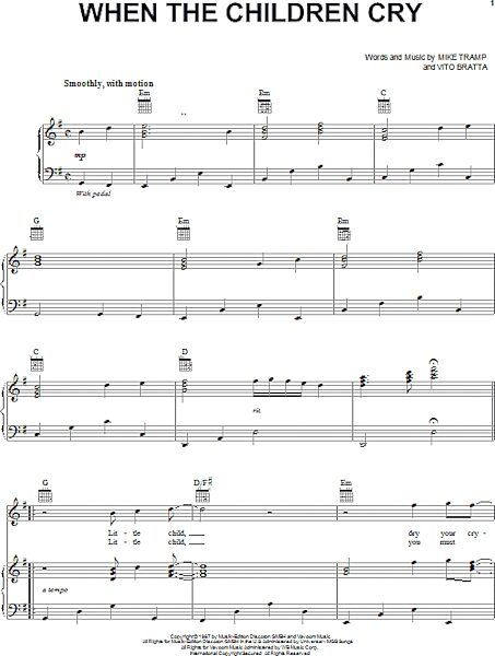 open zoom image for When The Children Cry - Piano/Vocal/Guitar, New, Main