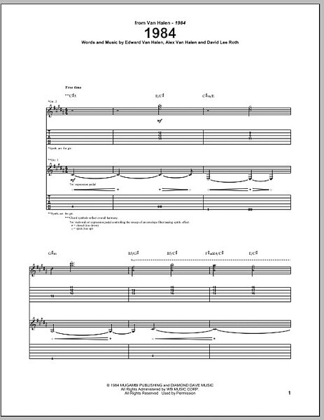 open zoom image for 1984 - Guitar TAB, New, Main