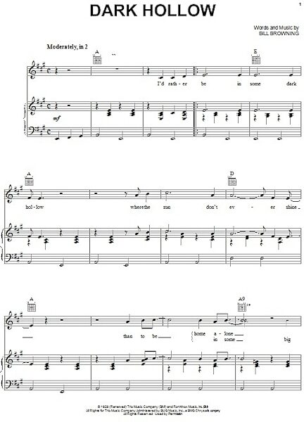 open zoom image for Dark Hollow - Piano/Vocal/Guitar, New, Main