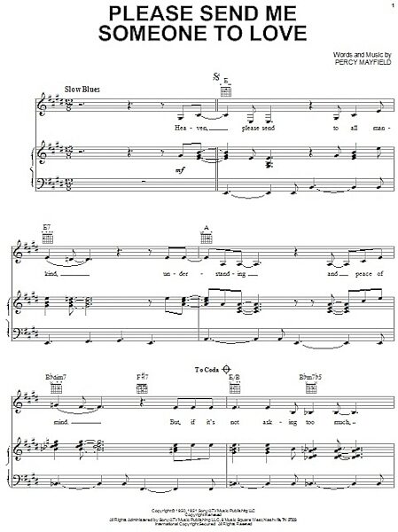 open zoom image for Please Send Me Someone To Love - Piano/Vocal/Guitar, New, Main