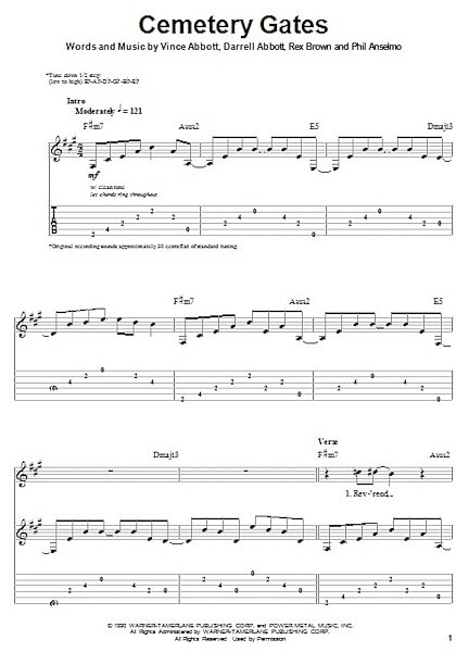 open zoom image for Cemetery Gates - Guitar Tab Play-Along, New, Main