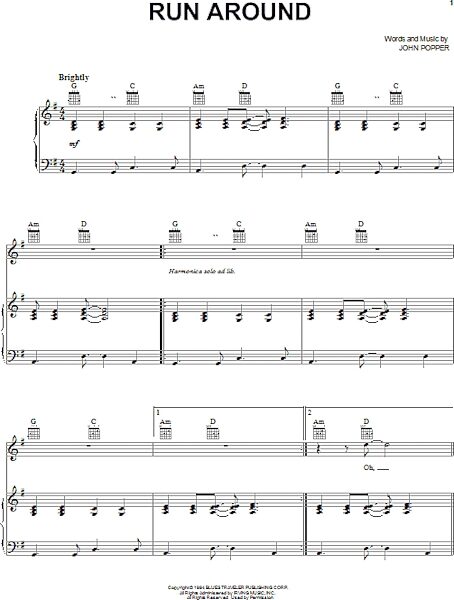 open zoom image for Run Around - Piano/Vocal/Guitar, New, Main