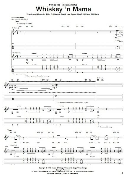 open zoom image for Whiskey 'N Mama - Guitar TAB, New, Main