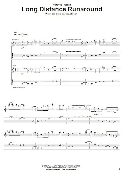 open zoom image for Long Distance Runaround - Guitar TAB, New, Main