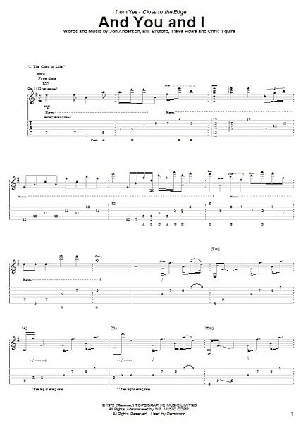 open zoom image for And You And I - Guitar TAB, New, Main
