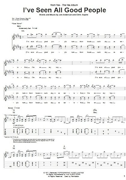 open zoom image for I've Seen All Good People - Guitar TAB, New, Main