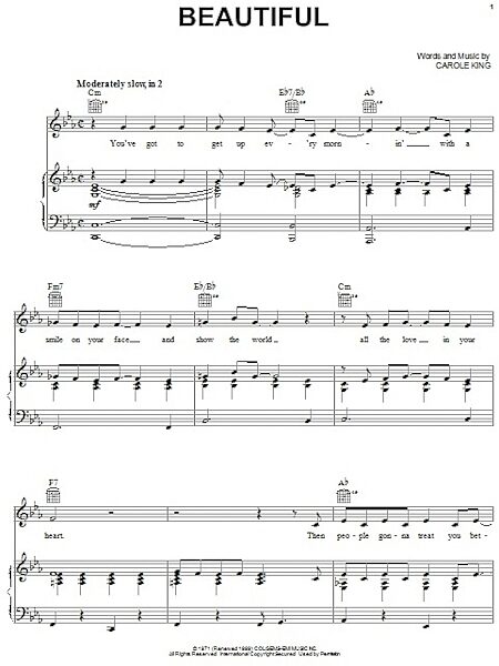 open zoom image for Beautiful - Piano/Vocal/Guitar, New, Main