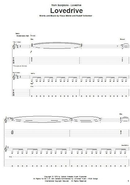open zoom image for Lovedrive - Guitar TAB, New, Main