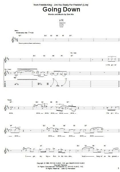 open zoom image for Going Down - Guitar TAB, New, Main