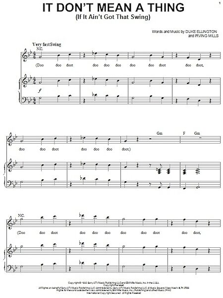 open zoom image for It Don't Mean A Thing (If It Ain't Got That Swing) - Piano Vocal, New, Main