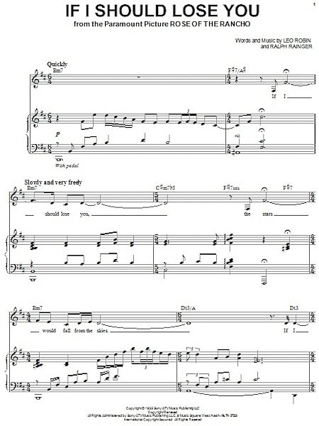 open zoom image for If I Should Lose You - Piano Vocal, New, Main