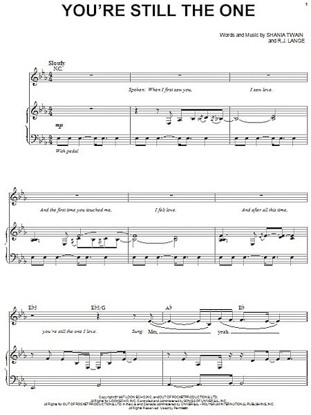 open zoom image for You're Still The One - Piano Vocal, New, Main
