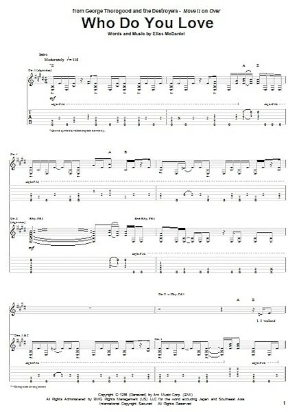 open zoom image for Who Do You Love - Guitar TAB, New, Main
