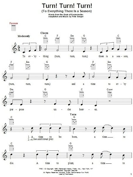 open zoom image for Turn! Turn! Turn! (To Everything There Is A Season) - Ukulele, New, Main