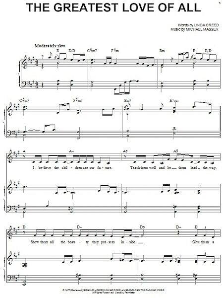 open zoom image for The Greatest Love Of All - Piano Vocal, New, Main
