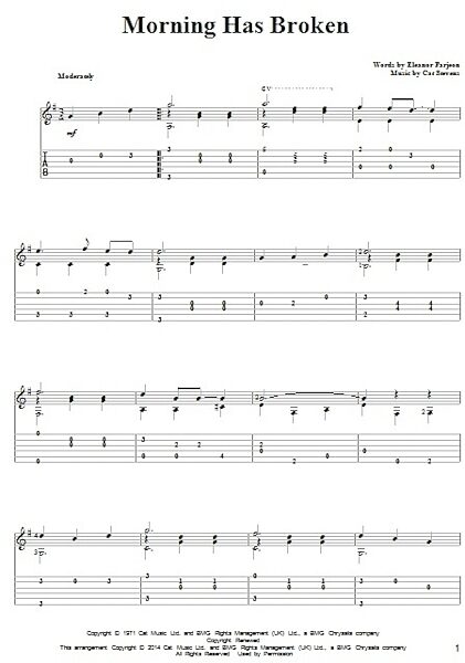 open zoom image for Morning Has Broken - Solo Guitar, New, Main