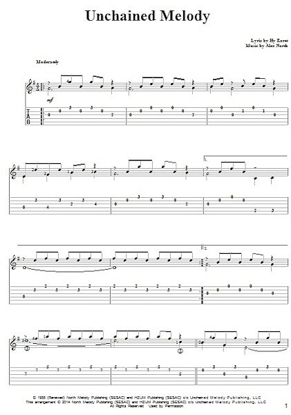 open zoom image for Unchained Melody - Solo Guitar, New, Main