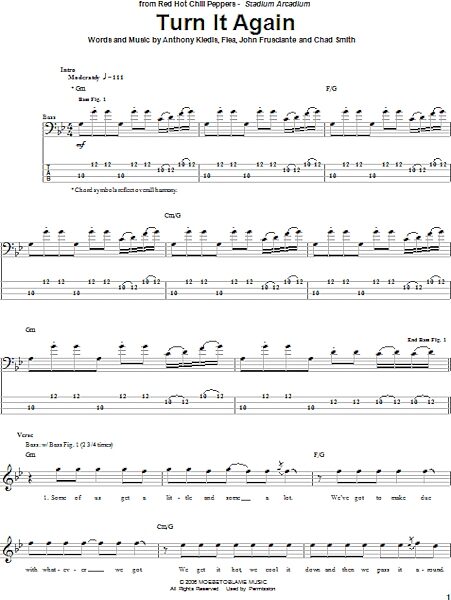 open zoom image for Turn It Again - Bass Tab, New, Main