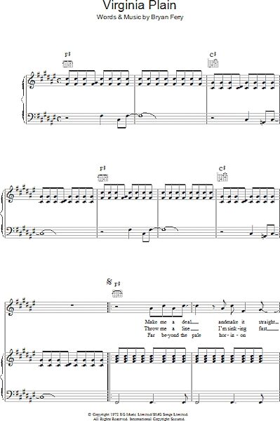 open zoom image for Virginia Plain - Piano/Vocal/Guitar, New, Main