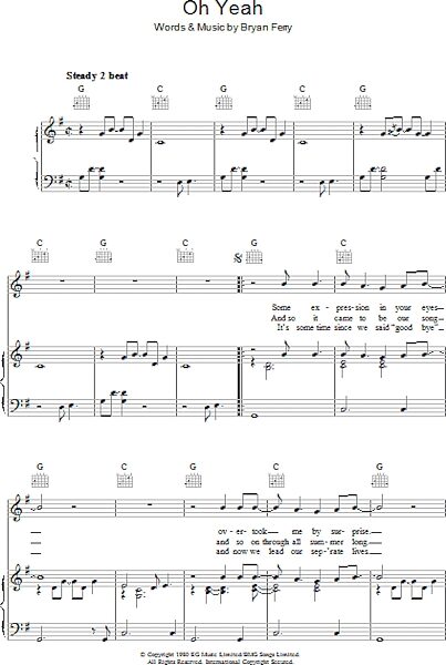 open zoom image for Oh Yeah - Piano/Vocal/Guitar, New, Main