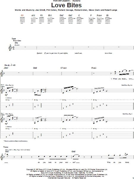 open zoom image for Love Bites - Guitar TAB, New, Main