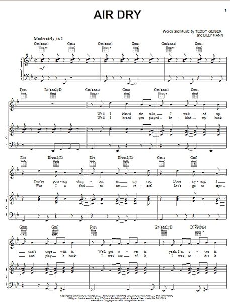 open zoom image for Air Dry - Piano/Vocal/Guitar, New, Main