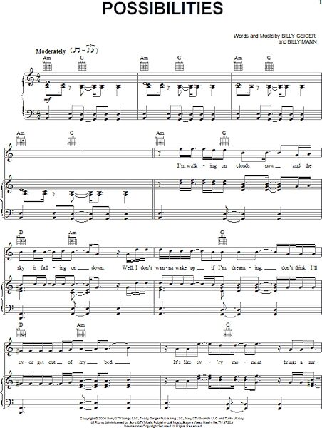 open zoom image for Possibilities - Piano/Vocal/Guitar, New, Main