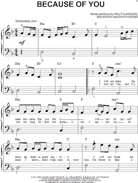 open zoom image for Because Of You - Big Note Piano, New, Main
