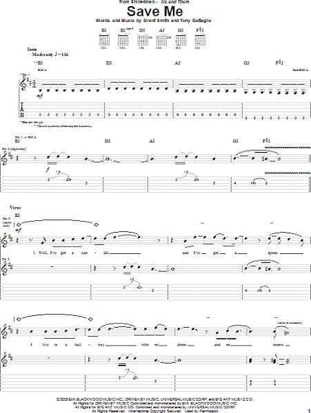 open zoom image for Save Me - Guitar TAB, New, Main