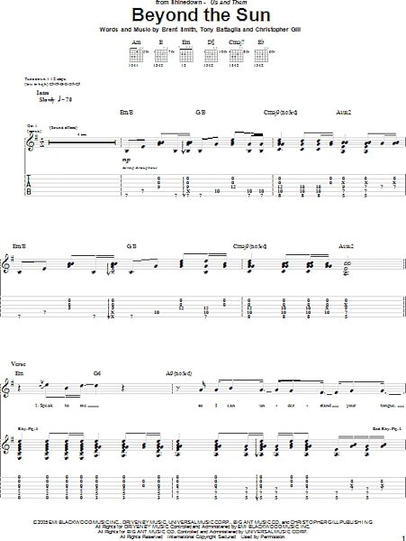 open zoom image for Beyond The Sun - Guitar TAB, New, Main