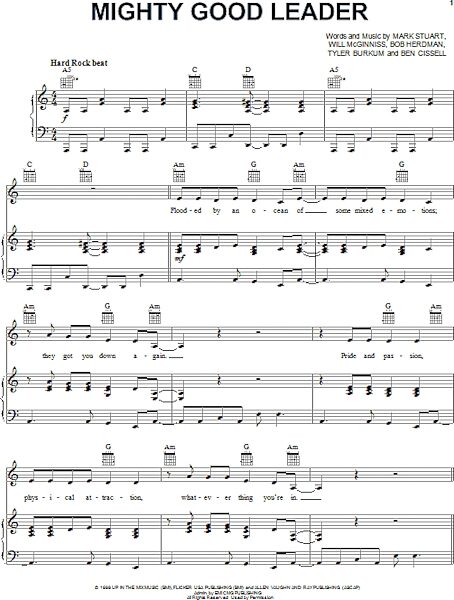 open zoom image for Mighty Good Leader - Piano/Vocal/Guitar, New, Main