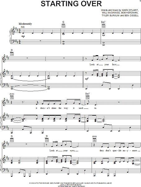 open zoom image for Starting Over - Piano/Vocal/Guitar, New, Main