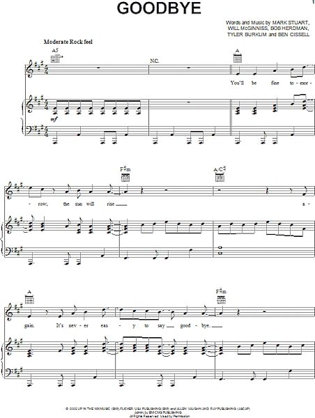 open zoom image for Goodbye - Piano/Vocal/Guitar, New, Main