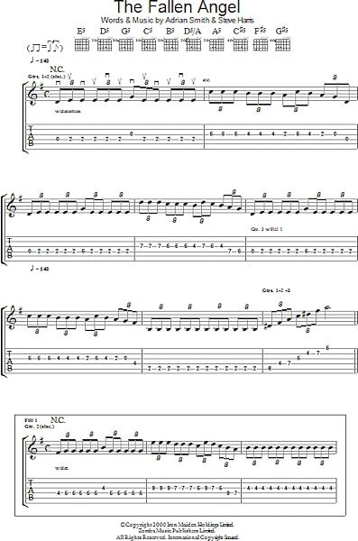 open zoom image for The Fallen Angel - Guitar TAB, New, Main
