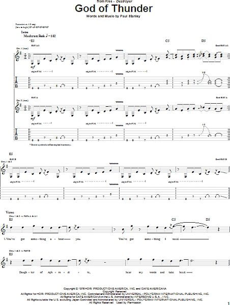 open zoom image for God Of Thunder - Guitar TAB, New, Main