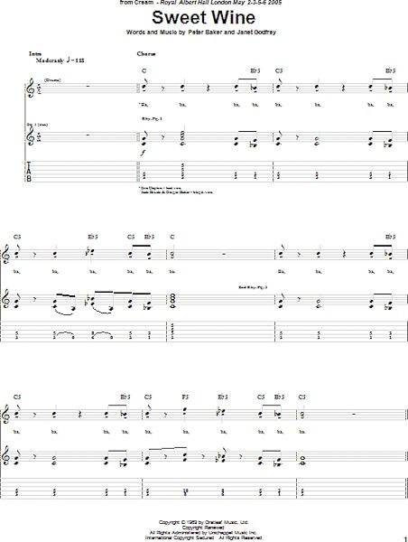 open zoom image for Sweet Wine - Guitar TAB, New, Main