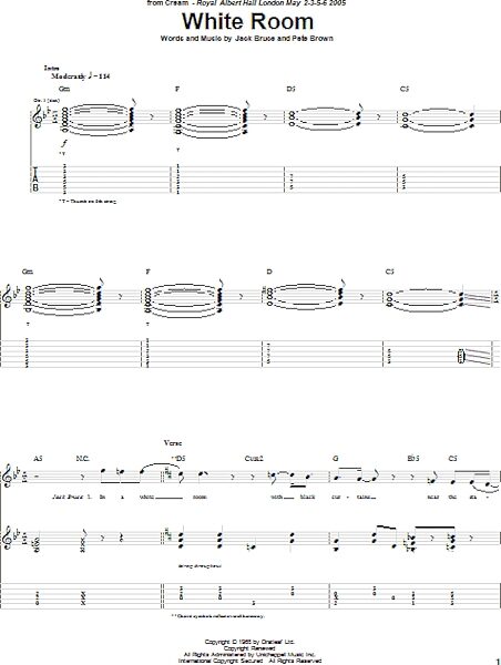 open zoom image for White Room - Guitar TAB, New, Main