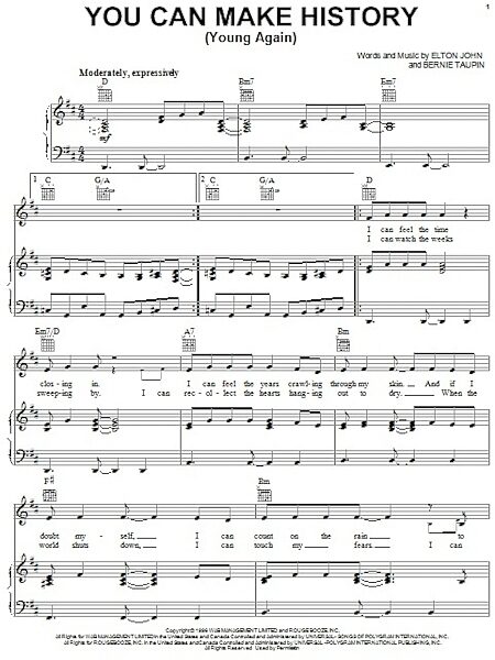 open zoom image for You Can Make History (Young Again) - Piano/Vocal/Guitar, New, Main