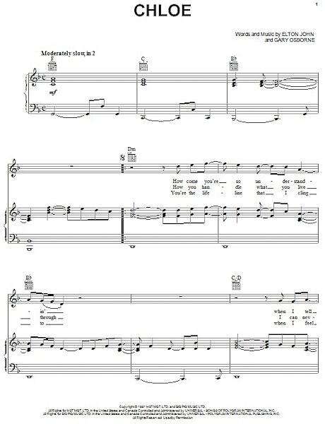 open zoom image for Chloe - Piano/Vocal/Guitar, New, Main